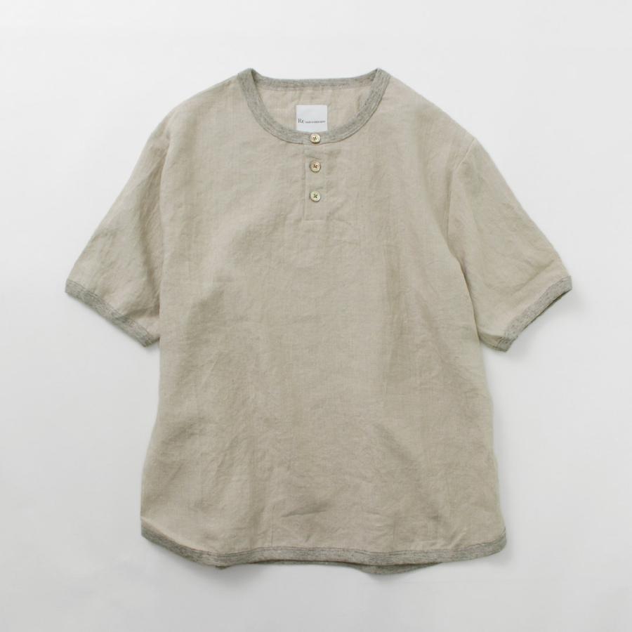 RE MADE IN TOKYO JAPAN（アールイー） フレンチリネン ヘンリーネック Tシャツ / メンズ トップス 半袖 5分袖 麻 | Re made in tokyo japan | 06