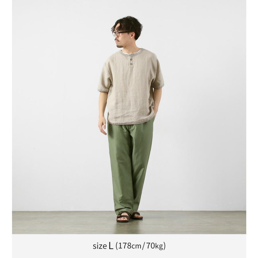 RE MADE IN TOKYO JAPAN（アールイー） フレンチリネン ヘンリーネック Tシャツ / メンズ トップス 半袖 5分袖 麻 | Re made in tokyo japan | 07