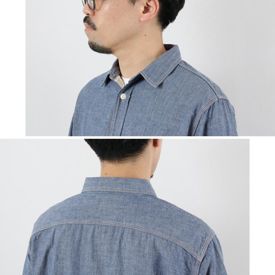 FOB FACTORY（FOBファクトリー） F3494 シャンブレー ワークシャツ / 長袖 綿 コットン 日本製 | FOB FACTORY | 07