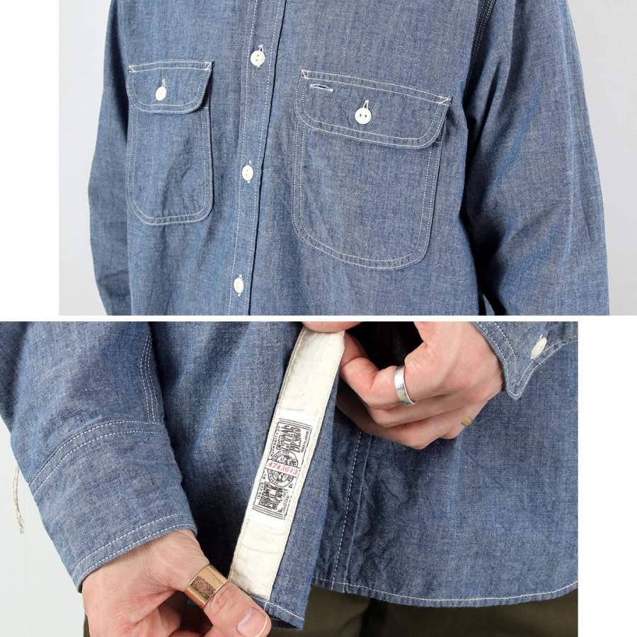 FOB FACTORY（FOBファクトリー） F3494 シャンブレー ワークシャツ / 長袖 綿 コットン 日本製 | FOB FACTORY | 09