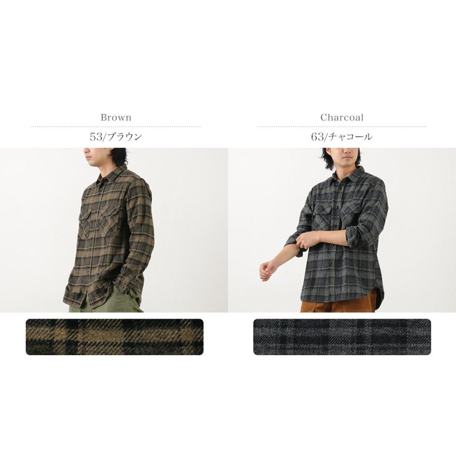 FOB FACTORY（FOBファクトリー） F3497 ネルチェック ワークシャツ / メンズ 長袖 綿 コットン 柄 日本製 | FOB FACTORY | 03
