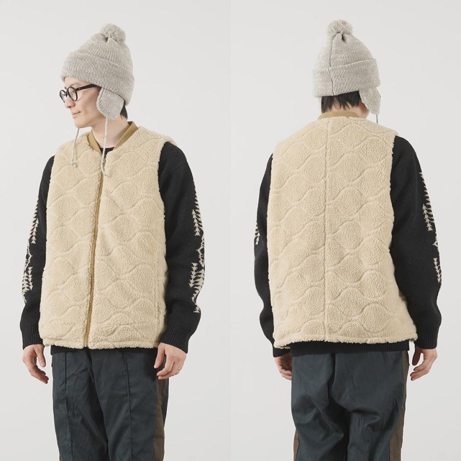 FNOR（エフノア） キルトシープボア MIL ベスト / メンズ レディース ユニセックス 前開き リバーシブル ボア | ブランド登録なし | 13
