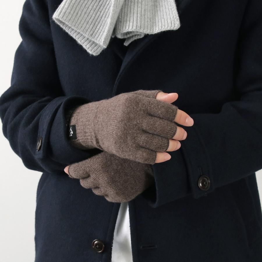 MOONCASTLE（ムーンキャッスル） 別注 プレーンステッチ カシミア ハーフフィンガー グローブ | MOONCASTLE | 12