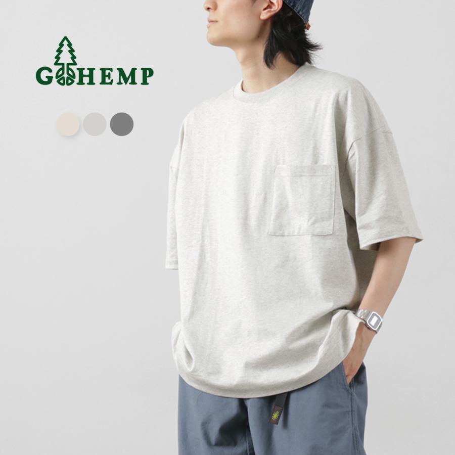 GOHEMP（ゴーヘンプ） ワイド スリット Tシャツ ヘザー / メンズ レディース ユニセックス トップス 半袖 プリント ポケットT | GOHEMP