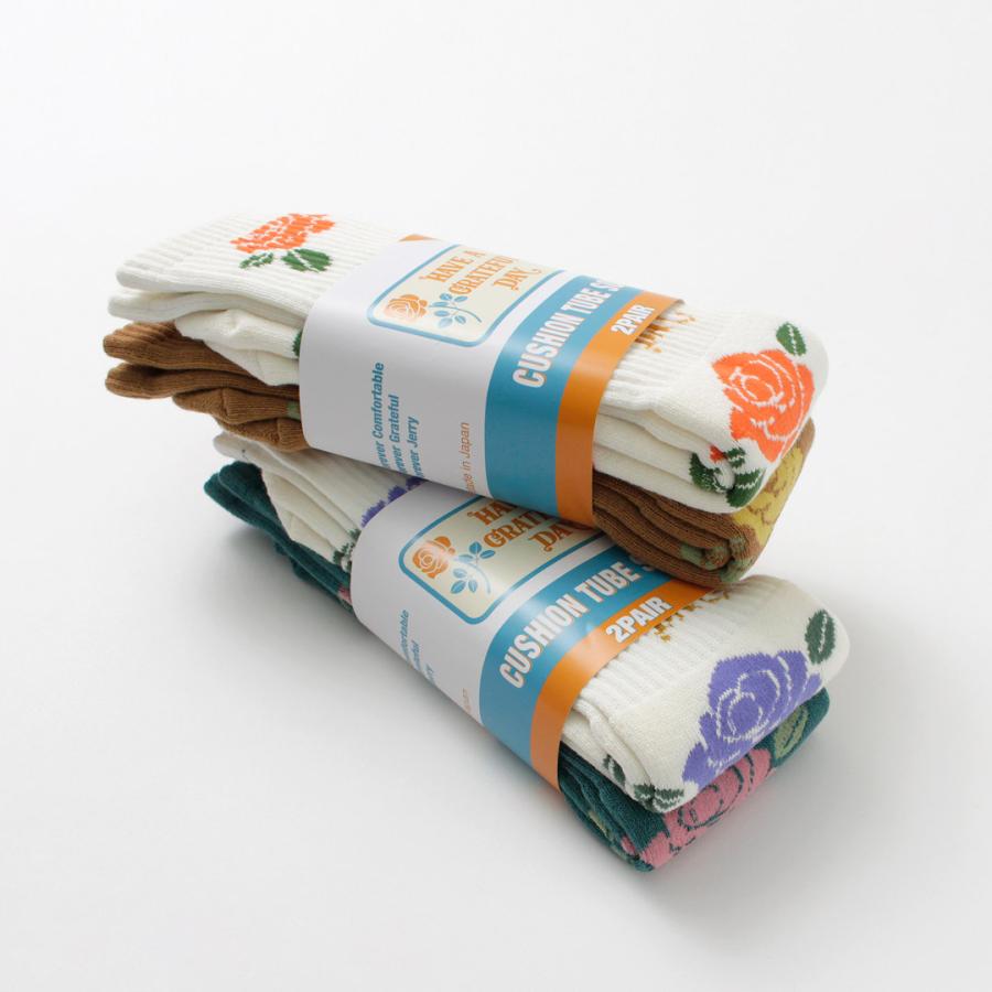 HAVE A GRATEFUL DAY（ハブアグレイトフルデイ） クルーソックス フラワー / 2パック 靴下 ハイソックス | HAVE A GRATEFUL DAY | 04