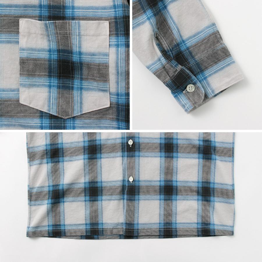 GOOD ON（グッドオン） カラー別注 オンブレ ロングスリーブ オープンシャツ / メンズ 製品染め 長袖 コットン 綿 チェック | GOOD ON | 16