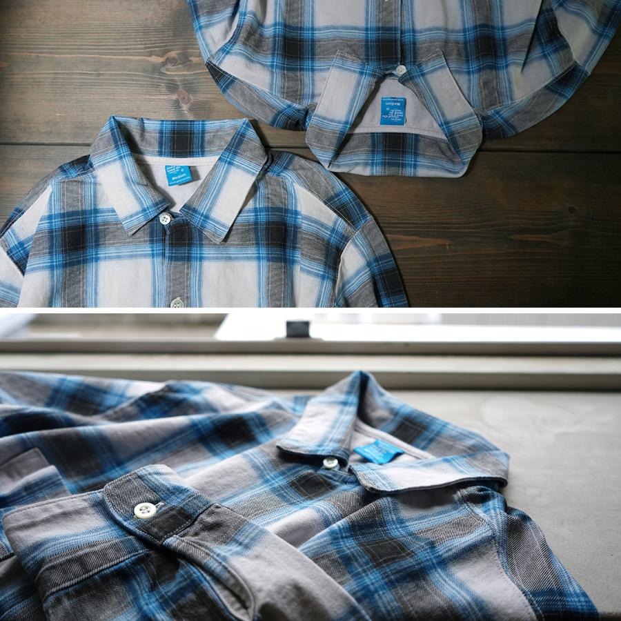 GOOD ON（グッドオン） カラー別注 オンブレ ロングスリーブ オープンシャツ / メンズ 製品染め 長袖 コットン 綿 チェック | GOOD ON | 11