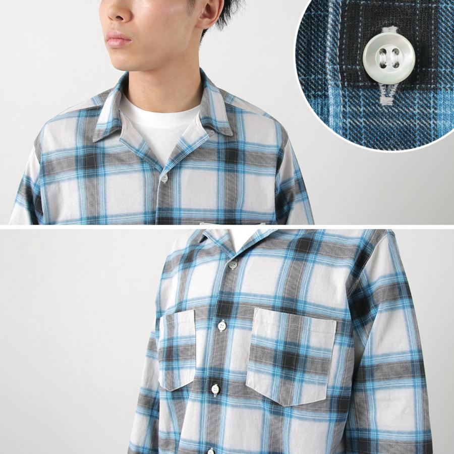 GOOD ON（グッドオン） カラー別注 オンブレ ロングスリーブ オープンシャツ / メンズ 製品染め 長袖 コットン 綿 チェック | GOOD ON | 12