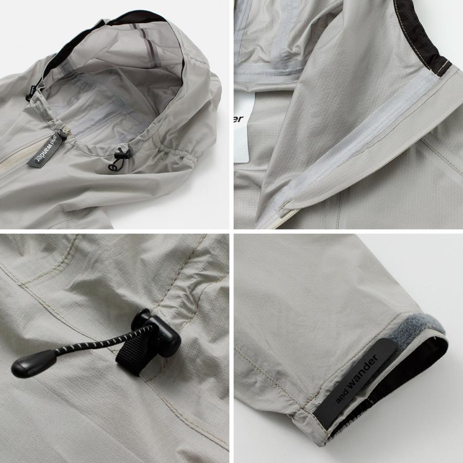 AND WANDER（アンドワンダー） 3レイヤー ウルトラライト レインジャケット / メンズ アウター 防水 透湿 撥水 登山 アウトドア | and wander | 16