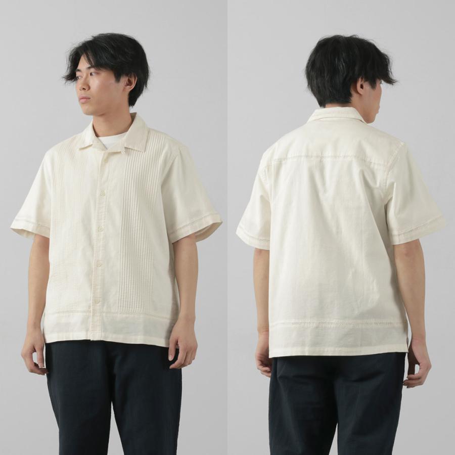 WAX LONDON（ワックスロンドン） ニュートン ピンタックシャツ / メンズ トップス 半袖 オープンカラー 綿｜rococo｜14