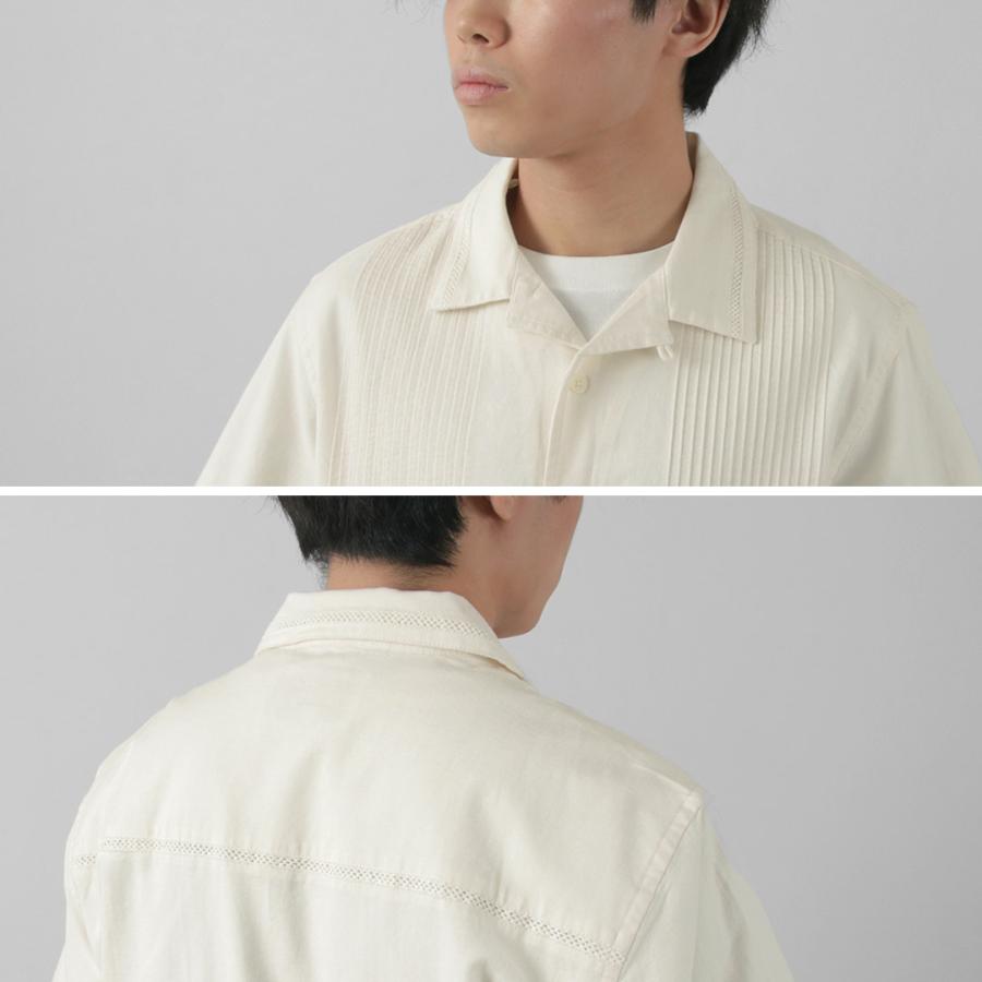 WAX LONDON（ワックスロンドン） ニュートン ピンタックシャツ / メンズ トップス 半袖 オープンカラー 綿｜rococo｜10