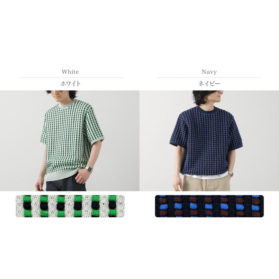 Coohem（コーヘン） レトロ ウェーブ ニットPO / メンズ サマーニット