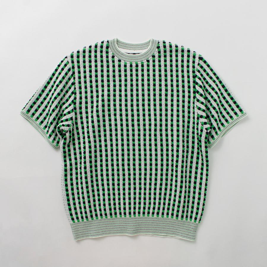 COOHEM（コーヘン） レトロ ウェーブ ニットPO / メンズ サマーニット Tシャツ 半袖 コットン 柄 日本製 米冨 | Coohem | 04
