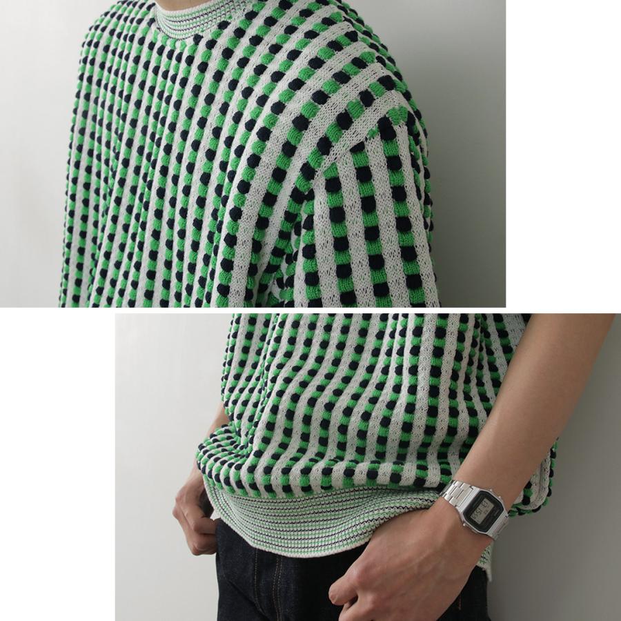 COOHEM（コーヘン） レトロ ウェーブ ニットPO / メンズ サマーニット Tシャツ 半袖 コットン 柄 日本製 米冨 | Coohem | 11