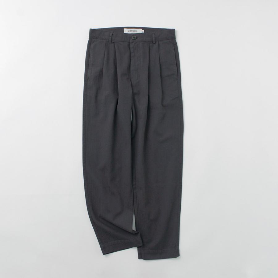 PARAGES（パハージ） ダブルプリーツパンツ コットン / メンズ ヘリンボーン チノパン トラウザー DOUBLE PLEATS PANTS COTTON | parages | 04