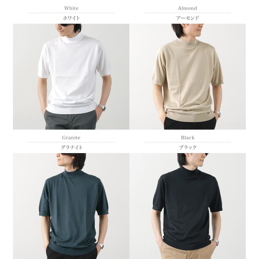 ジョンスメドレー シーアイランドコットン 30ゲージ モックネック 半袖 XL 30％OFF】JOHN SMEDLEY（ジョンスメドレー） シーアイランド