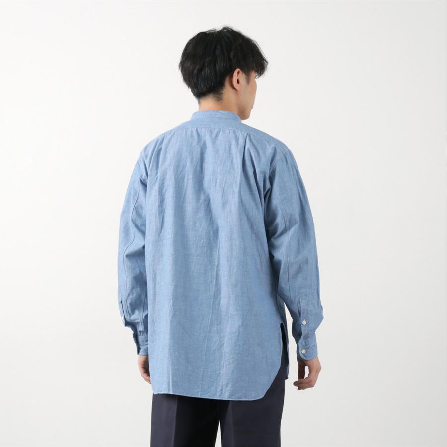 FUJITO（フジト） オフィサーシャツ / バンドカラー メンズ 長袖 綿 コットン 無地 ストライプ 日本製 Officer Shirt | FUJITO | 14