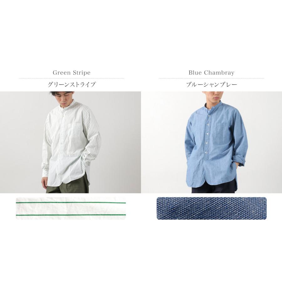 FUJITO（フジト） オフィサーシャツ / バンドカラー メンズ 長袖 綿