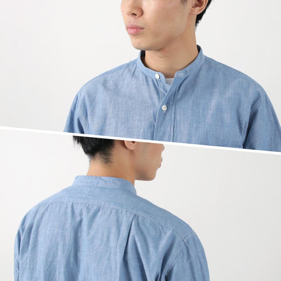 FUJITO（フジト） オフィサーシャツ / バンドカラー メンズ 長袖 綿