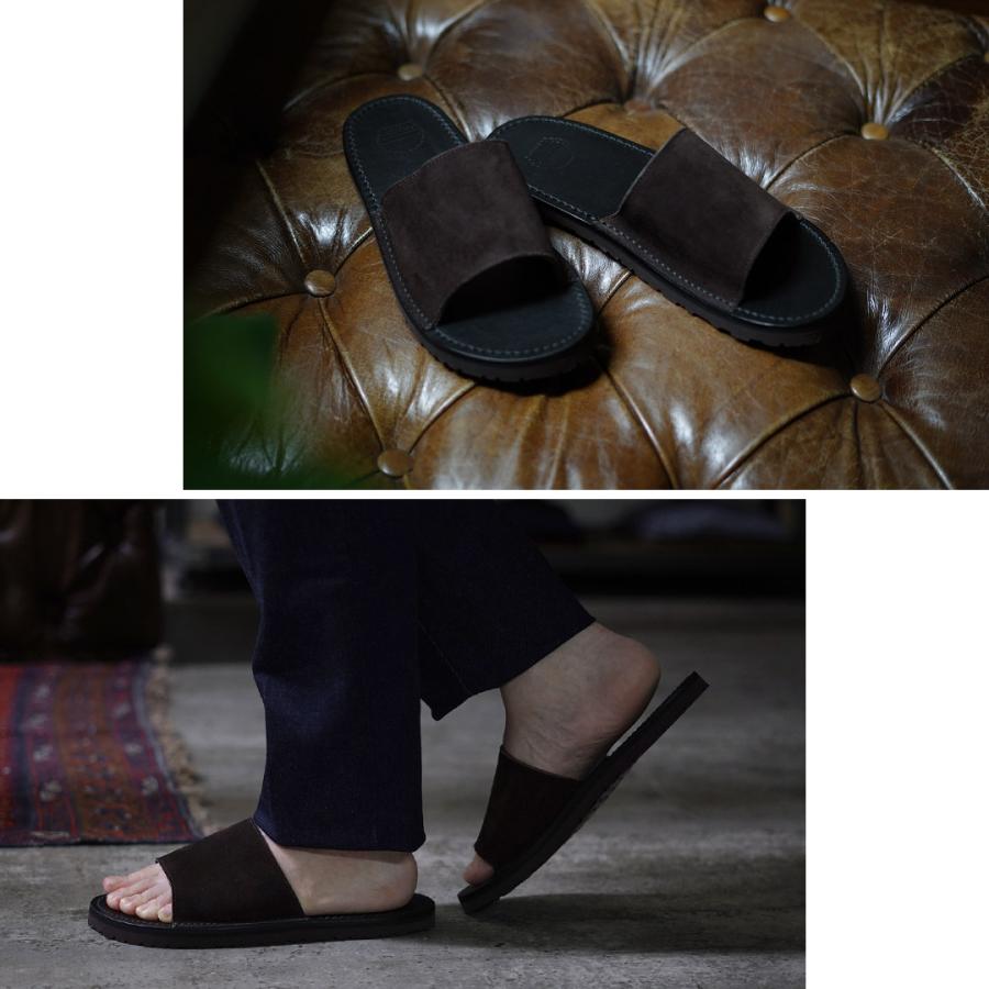 BLUE OVER（ブルーオーバー） フォスコ2 ブラックソール / メンズ レザーサンダル スライド ヘップ ぺたんこ 本革 | blueover | 05