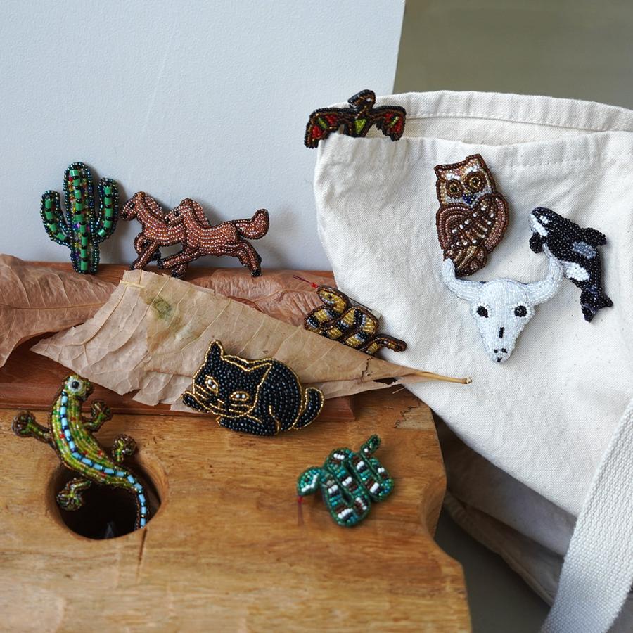 BEADED ACCESSORIES（ビーズアクセサリー） ビーズ ピンバッジ M / ハンドメイド 動物 ねこ 鳥 ネイティブ MEDIUM PIN | ブランド登録なし | 14
