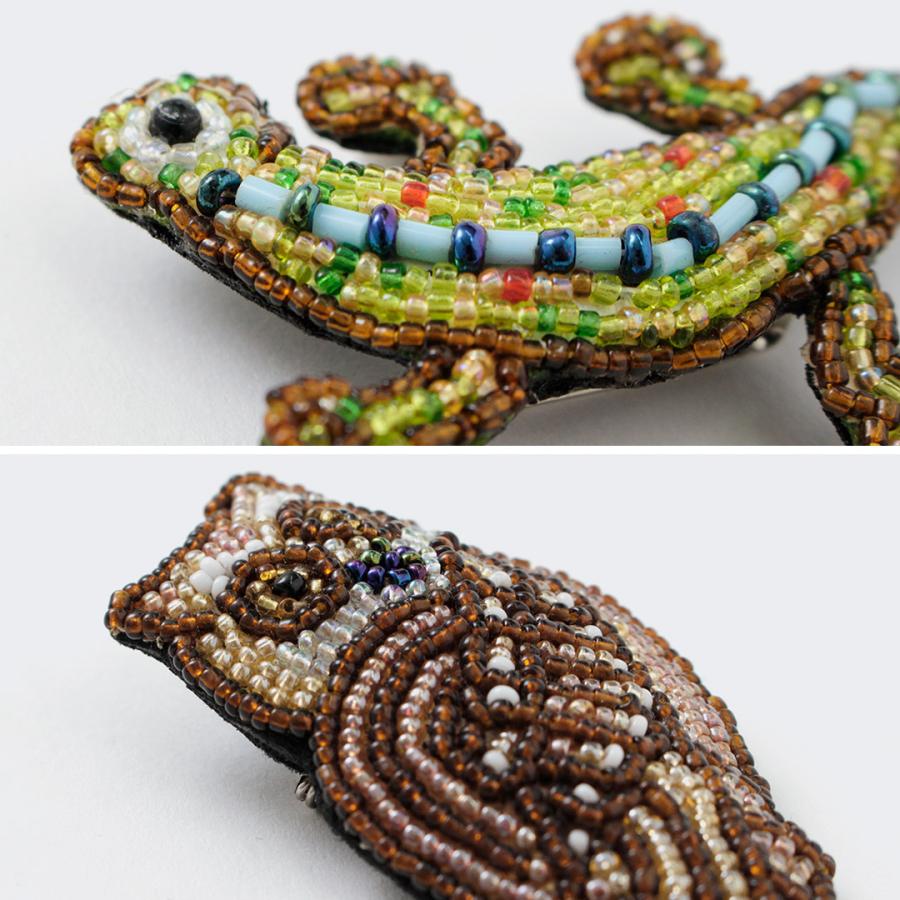BEADED ACCESSORIES（ビーズアクセサリー） ビーズ ピンバッジ L / ハンドメイド 動物 トカゲ 馬 フクロウ LARGE PIN | ブランド登録なし | 08