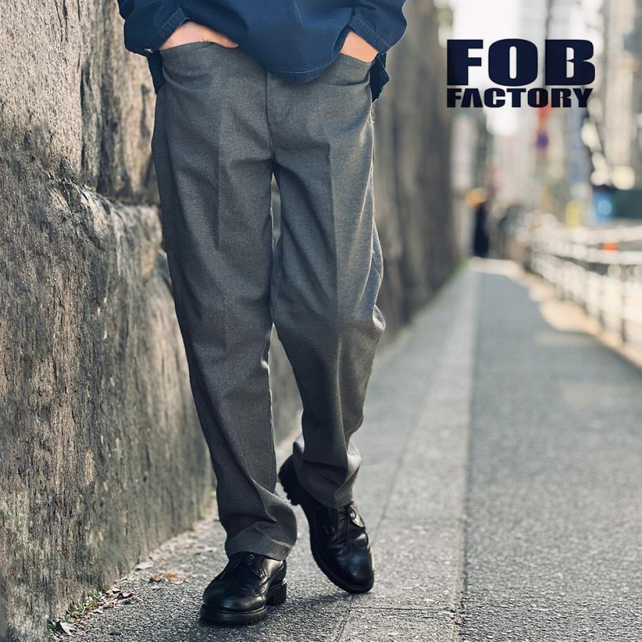FOB FACTORY（FOBファクトリー） F0529 スタプレ ワイドトラウザー / ボトムス  テーパード メンズ スラックス STA-PREST WIDE｜rococo｜08