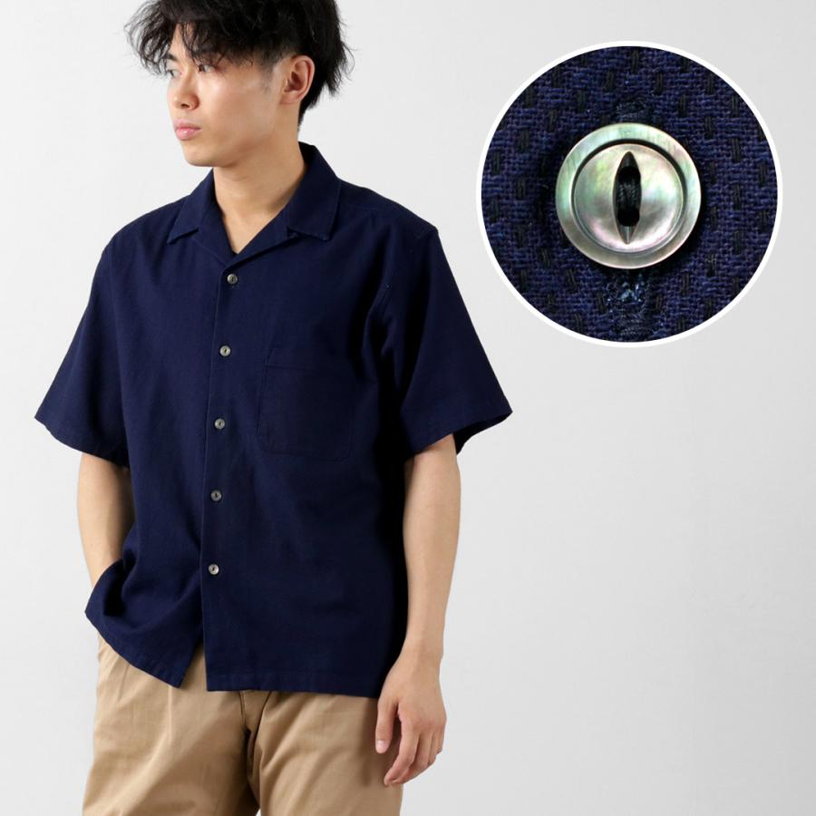 FOB FACTORY（FOBファクトリー） F3500 インディゴ ホリディ シャツ / 半袖 メンズ 刺し子 綿 | FOB FACTORY | 11
