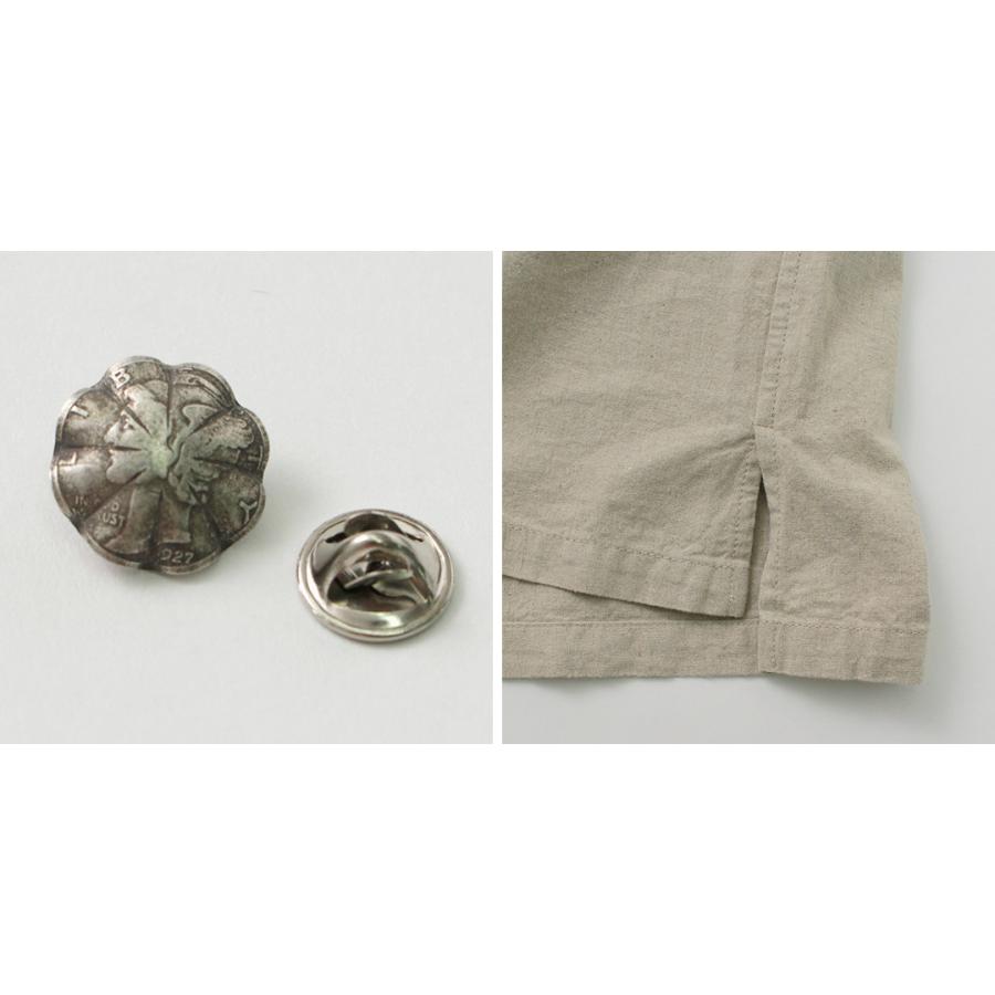 BARNS（バーンズ） コットンリネン スキッパー ボタンワークスコンチョ シャツ / メンズ 長袖 プルオーバー 綿100％ コットン | BARNS OUTFITTERS | 17