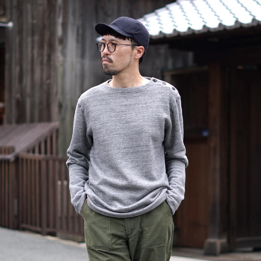 KEPANI（ケパニ） 別注 ラフィー裏起毛 ボートネック スウェット バスクシャツ / メンズ 長袖 | Kepani | 08