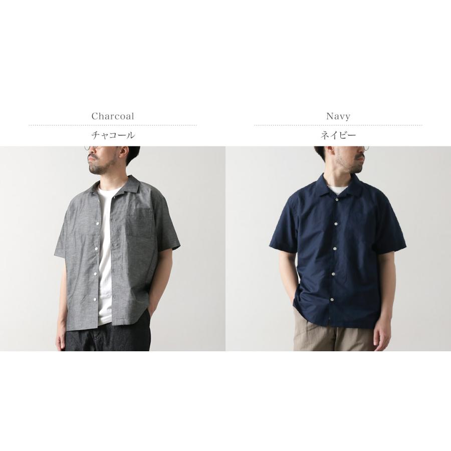 RE MADE IN TOKYO JAPAN（アールイー） ハードマンズリネン オープンカラーシャツ / メンズ 半袖 日本製 | Re made in tokyo japan | 03