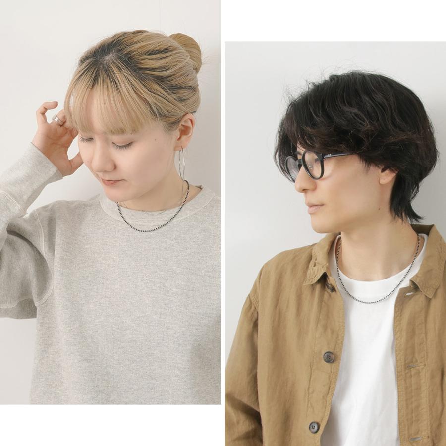 CHALISA T..（チャリッサ・ティー） ブラックオニキスビーズ シルバーボールチェーンネックレス シルバー925 | ROCOCO | 08