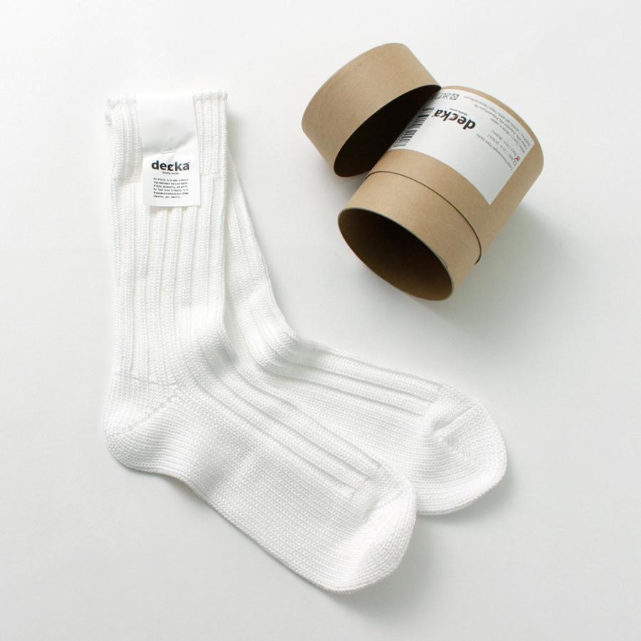 DECKA QUALITY SOCKS（デカ） ヘビーウエイト プレーン クルーソックス / メンズ 靴下 厚手 無地 SHOWATABE | decka Quality socks | 17