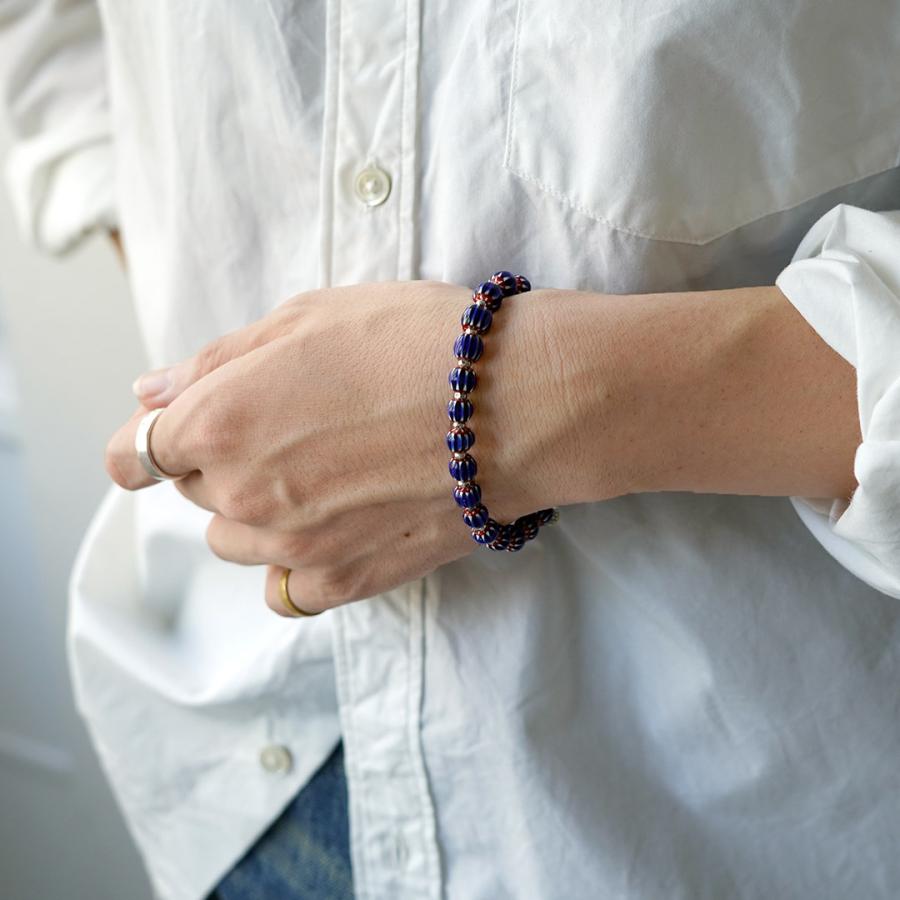 phaduA（パ・ドゥア） シェブロン グラス ビーズ ブレスレット / メンズ カレンシルバー シルバー925 ガラスビーズ | ROCOCO | 12