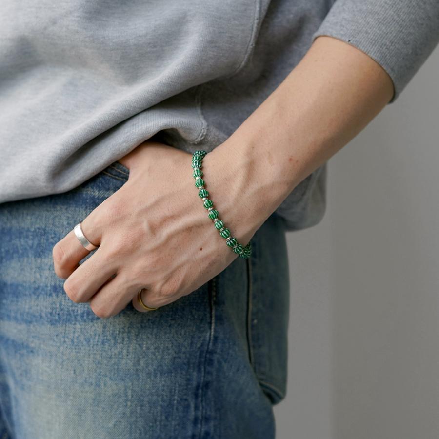 phaduA（パ・ドゥア） シェブロン グラス ビーズ ブレスレット / メンズ カレンシルバー シルバー925 ガラスビーズ | ROCOCO | 05