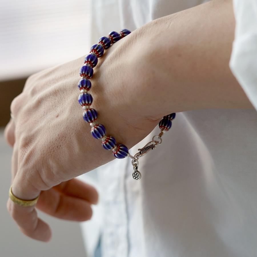 phaduA（パ・ドゥア） シェブロン グラス ビーズ ブレスレット / メンズ カレンシルバー シルバー925 ガラスビーズ | ROCOCO | 06