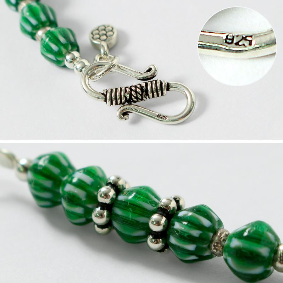 phaduA（パ・ドゥア） シェブロン グラス ビーズ ブレスレット / メンズ カレンシルバー シルバー925 ガラスビーズ | ROCOCO | 09