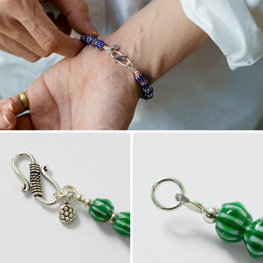 phaduA（パ・ドゥア） シェブロン グラス ビーズ ブレスレット / メンズ カレンシルバー シルバー925 ガラスビーズ | ROCOCO | 10