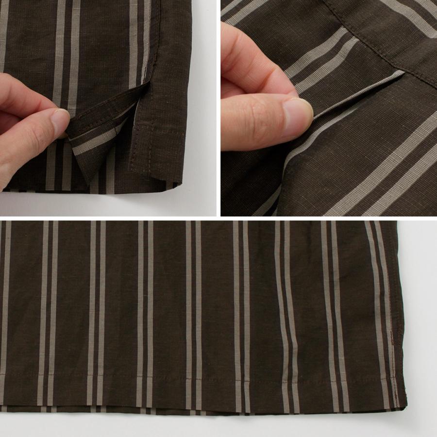 ROCOCO（ロココ） キュプラリネン 布帛ポロ / メンズ シャツ プルオーバー 半袖 ストライプ コットン リネン 日本製 | ROCOCO | 15