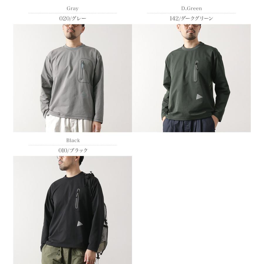 AND WANDER（アンドワンダー） ハイブリッド ウォーム ポケット ロングスリーブTシャツ / メンズ トップス 長袖 ストレッチ 消臭 | and wander | 04