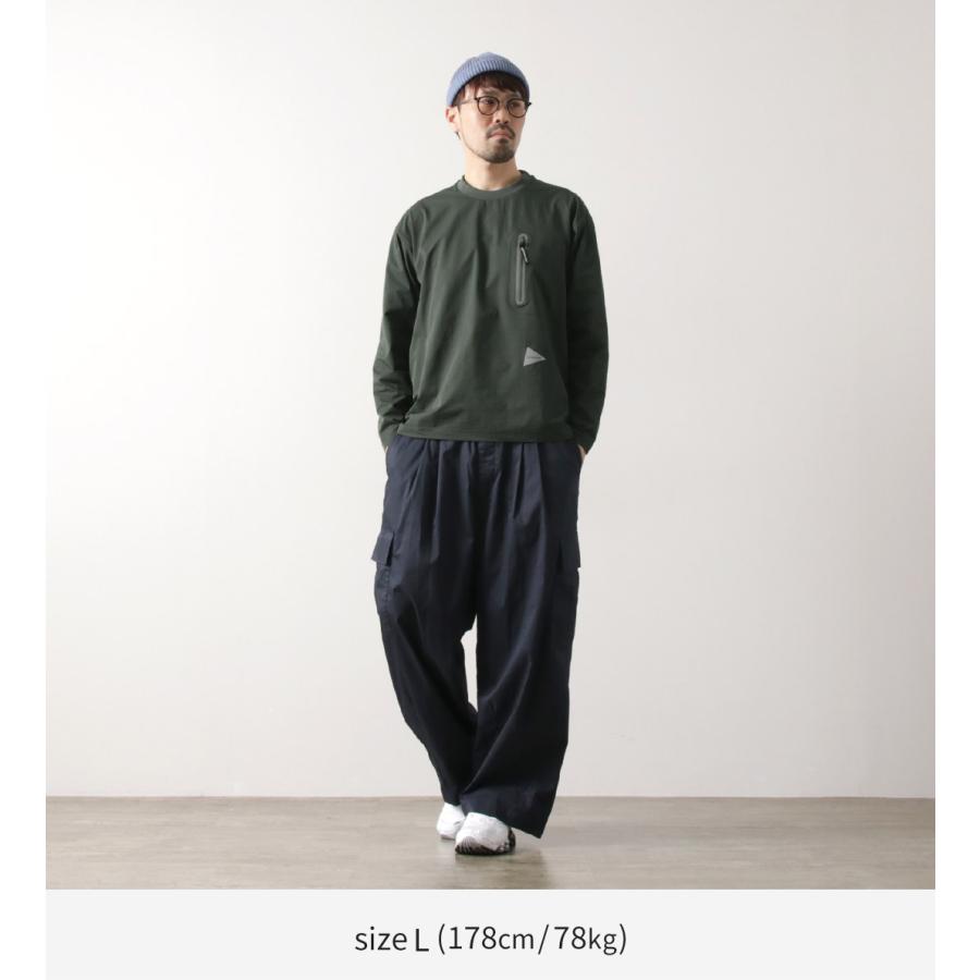 AND WANDER（アンドワンダー） ハイブリッド ウォーム ポケット ロングスリーブTシャツ / メンズ トップス 長袖 ストレッチ 消臭 | and wander | 06