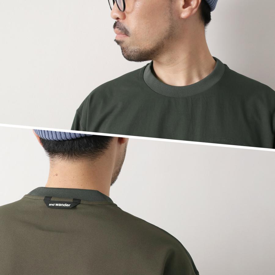AND WANDER（アンドワンダー） ハイブリッド ウォーム ポケット ロングスリーブTシャツ / メンズ トップス 長袖 ストレッチ 消臭 | and wander | 11