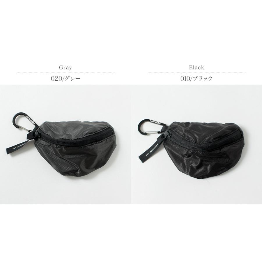 AND WANDER（アンドワンダー） シル ミニポーチ 撥水 / カラビナ 小物入れ | and wander | 08
