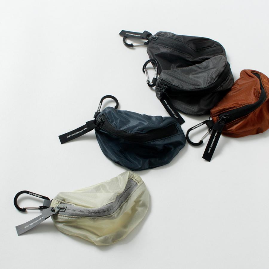 AND WANDER（アンドワンダー） シル ミニポーチ / 小物入れ ケース バッグパック 追加ガジェット アウトドア カラビナ | and wander | 08