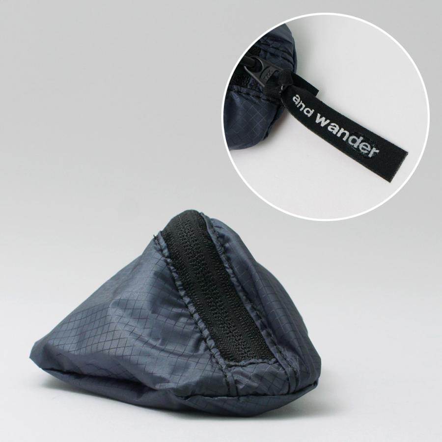 AND WANDER（アンドワンダー） シル ミニポーチ 撥水 / カラビナ 小物入れ | and wander | 14