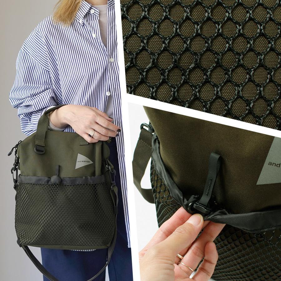 AND WANDER（アンドワンダー） PE/CO 2way バッグ / ショルダー ハンドバッグ 鞄 防水 2WAY A4 レジャー アウトドア | and wander | 10