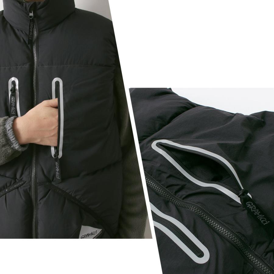 AND WANDER（アンドワンダー） グラミチ ダウンベスト / 撥水 防寒 アウトドア 前開き ファスナー コラボ gramicci down vest | and wander | 09