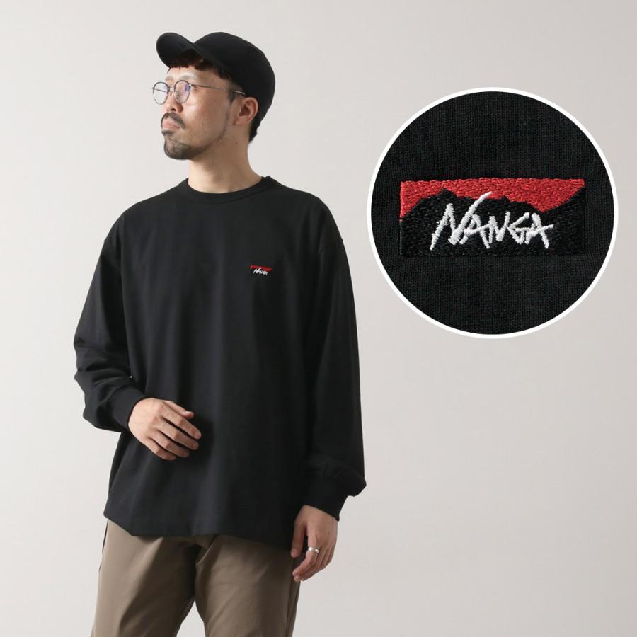 NANGA（ナンガ） エコハイブリッド ボックスロゴ エンブロイダリー ロングスリーブTシャツ / メンズ 長袖 ロンT | NANGA | 12