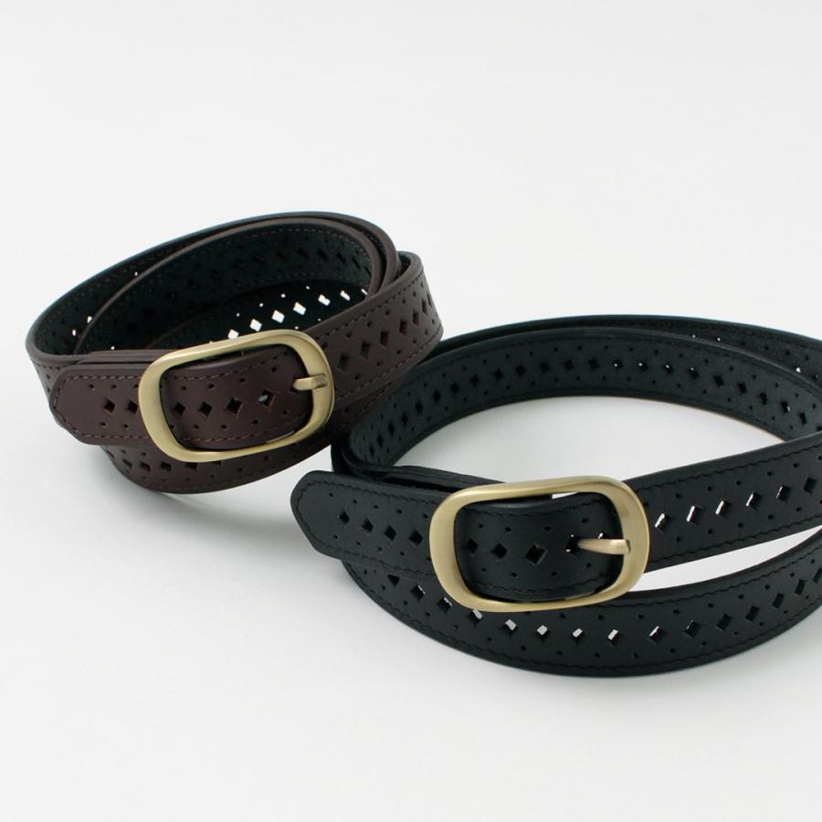 phaduA（パ・ドゥア） サイズレス パンチングレザーベルト / メンズ レディース ユニセックス 細い 牛革 本革 | ROCOCO | 04