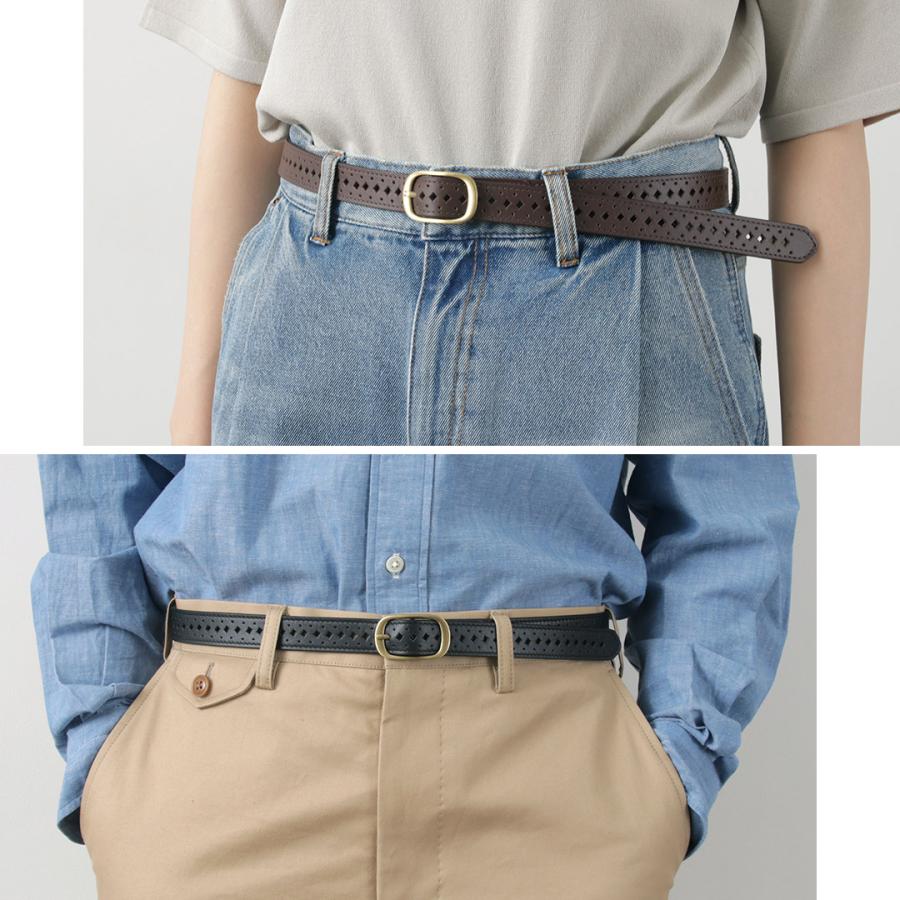 phaduA（パ・ドゥア） サイズレス パンチングレザーベルト / メンズ レディース ユニセックス 細い 牛革 本革 | ROCOCO | 05